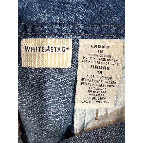 VTG White Stag Ladies Denim Shorts Size 18 100% Cotton Mid-Rise Relaxed Fit With - Picture 6 of 7